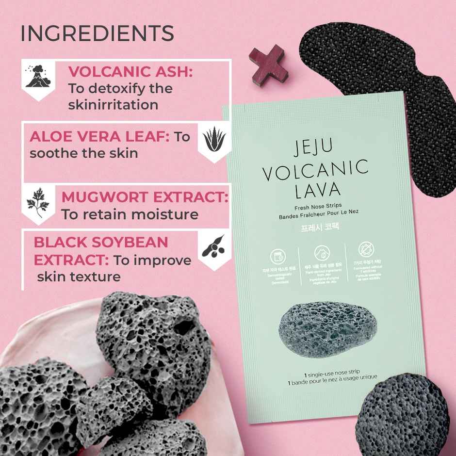 The Face Shop Jeju Volcanic Lava Fresh Nose Strip With Volcanic Ash & Aloe Vera leaf
