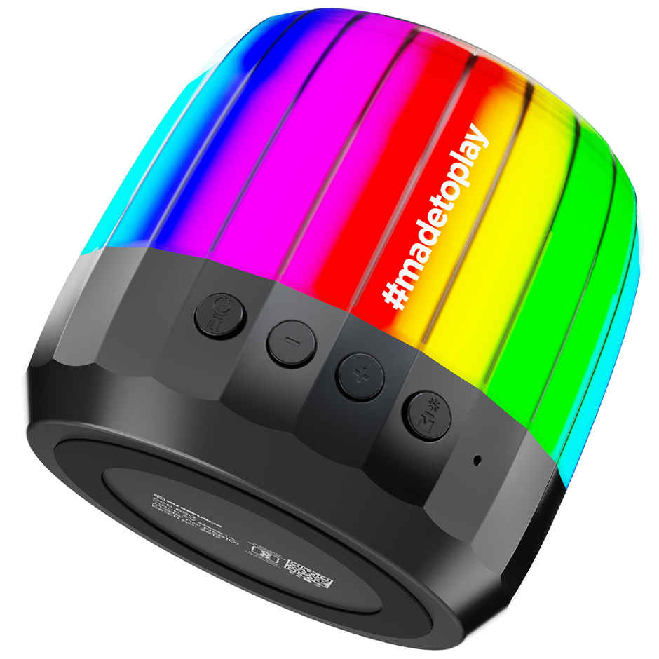 Dubstep Pop 650 Wireless Speaker With 15 Hrs Playtime | Multiple RGB Lights | 6 W Output - Black