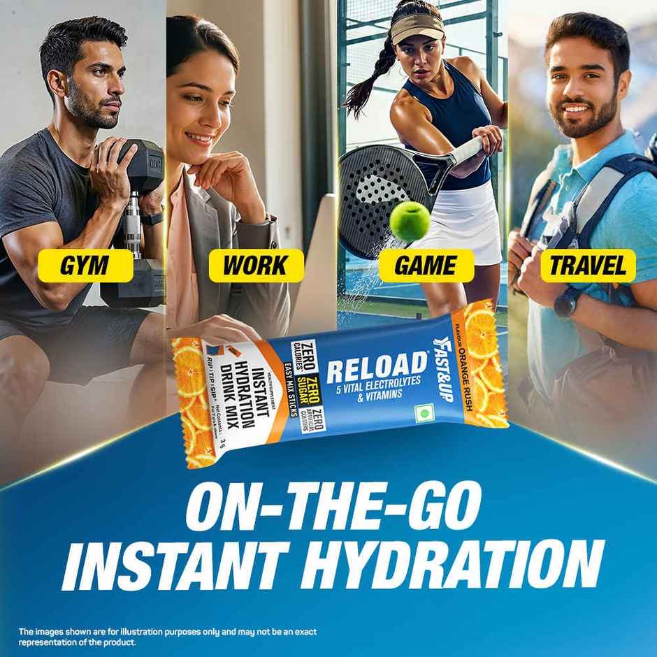 Fast&Up Reload Zero Sugar Instant Hydration Sticks With 5 Essential Electrolytes | Assorted