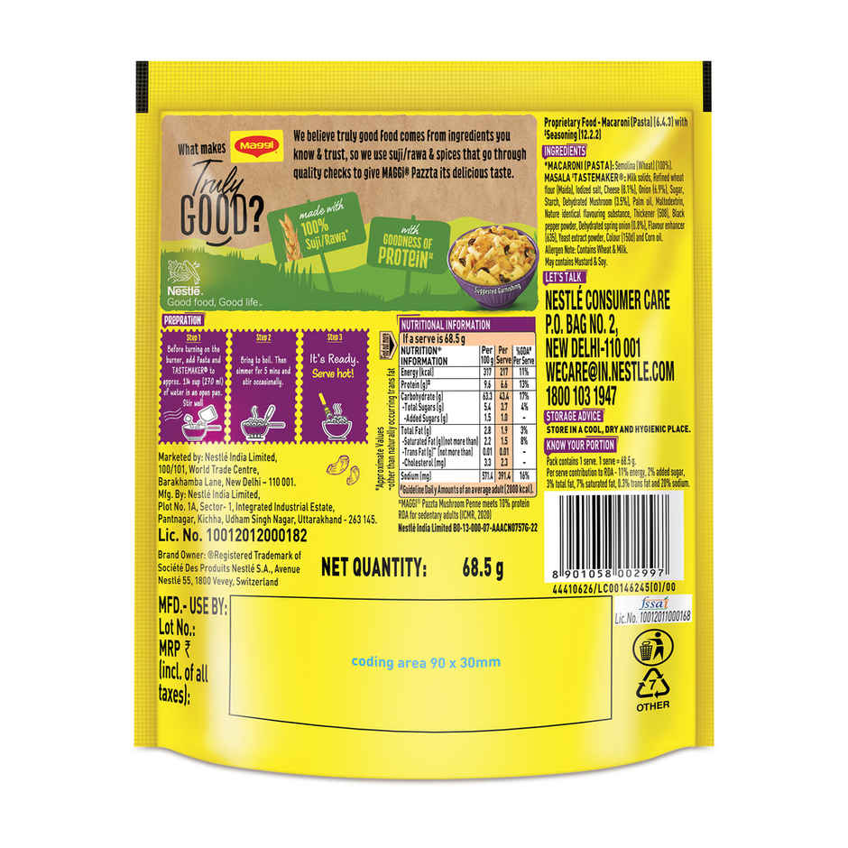 MAGGI Pazzta Instant Pasta - Mushroom Penne