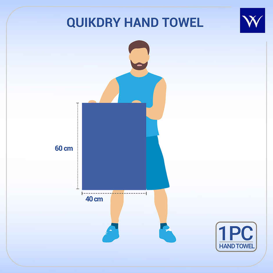 Welspun Quick Dry Cotton Dobby Weave Super Absorbent Ultra Soft Hand Towels Set | Navy Blue