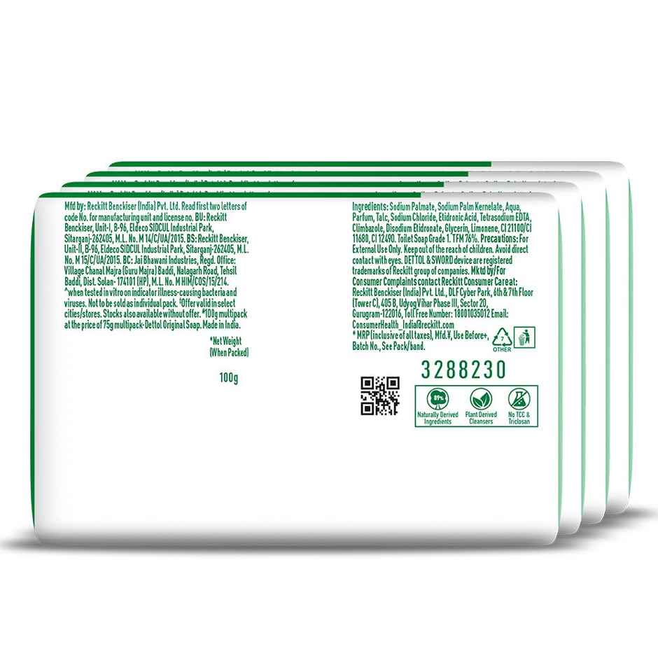 Dettol Original Bathing Soap Bar with 12hr Protective Shield