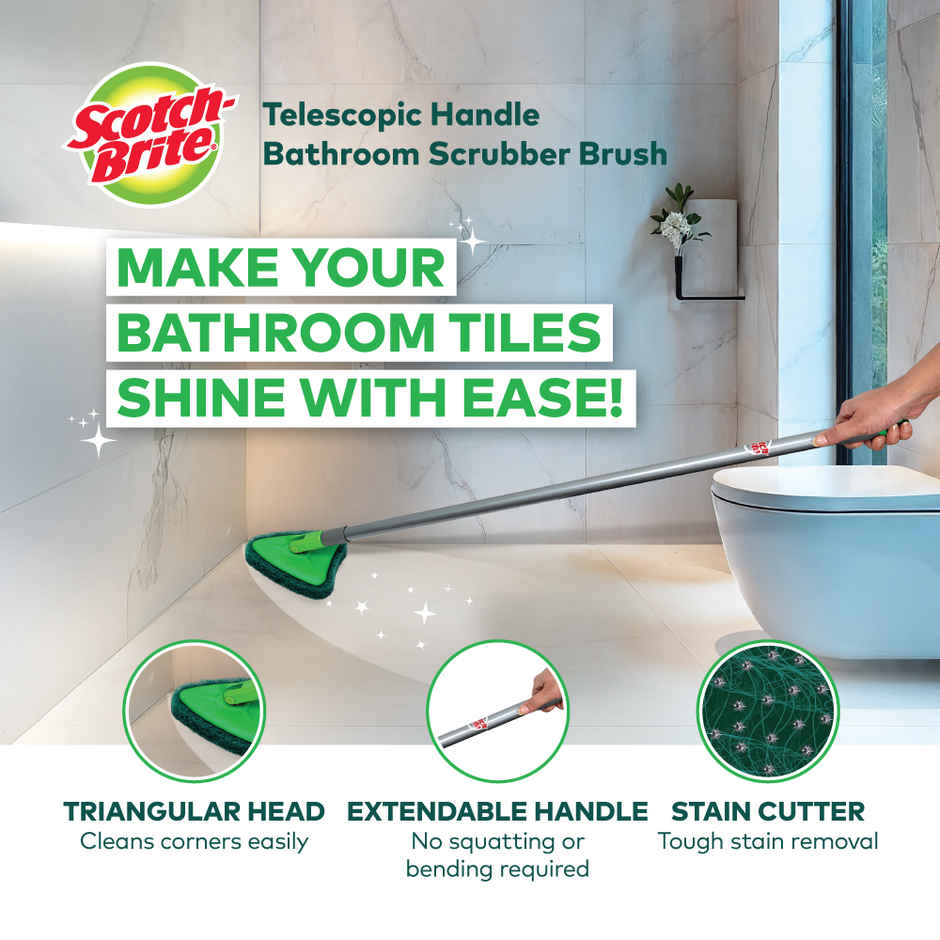 Scotch Brite Telescopic Handle Bathroom Scrubber Brush