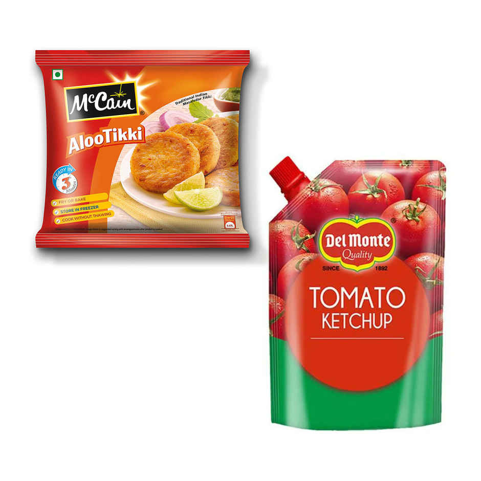 Del Monte Classic Blend Tomato Ketchup(500gms) & Mccain Aloo Tikki(400gms) Combo