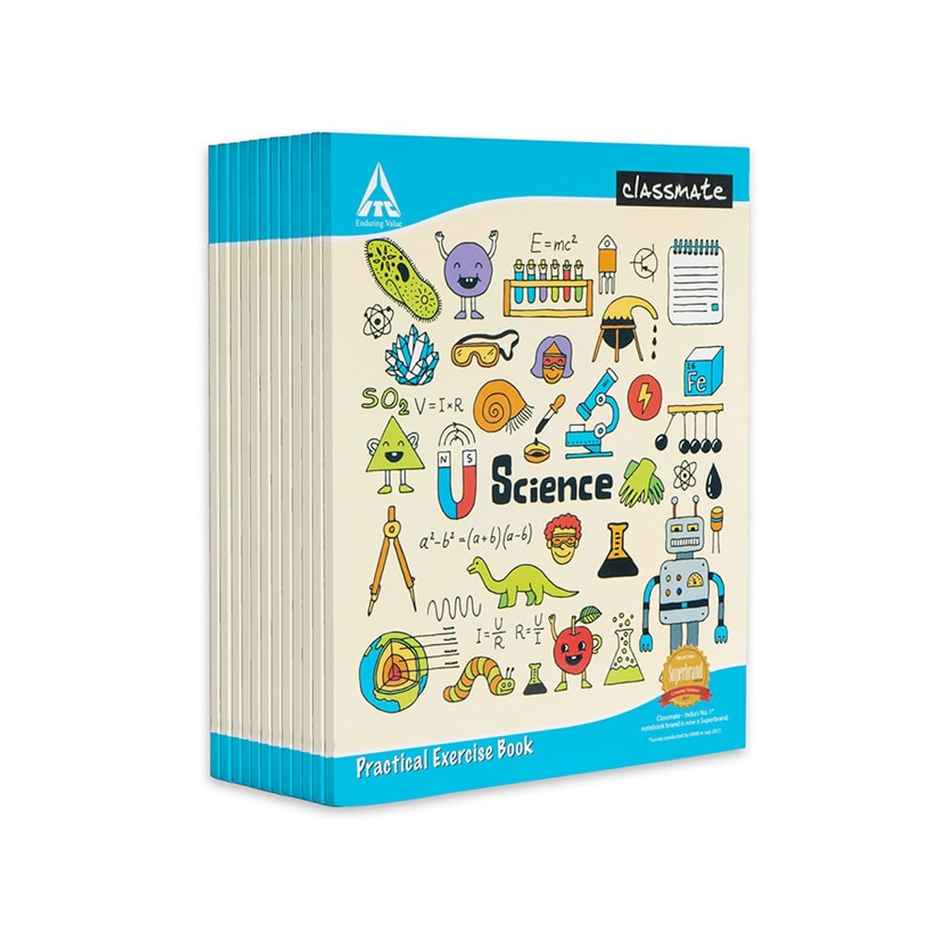 Classmate Single Side Ruled Practical Notebook | 100 Pages, 21.5 x 26.5 cm | Assorted Design | Combo