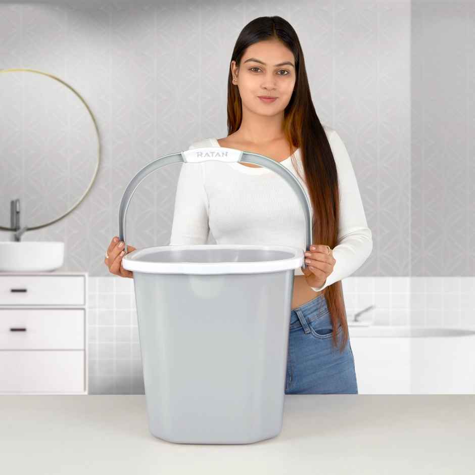 Ratan Plasticware Premia Bucket (25L X 1) - Diaso Grey|Light Weight And Easy To Carry