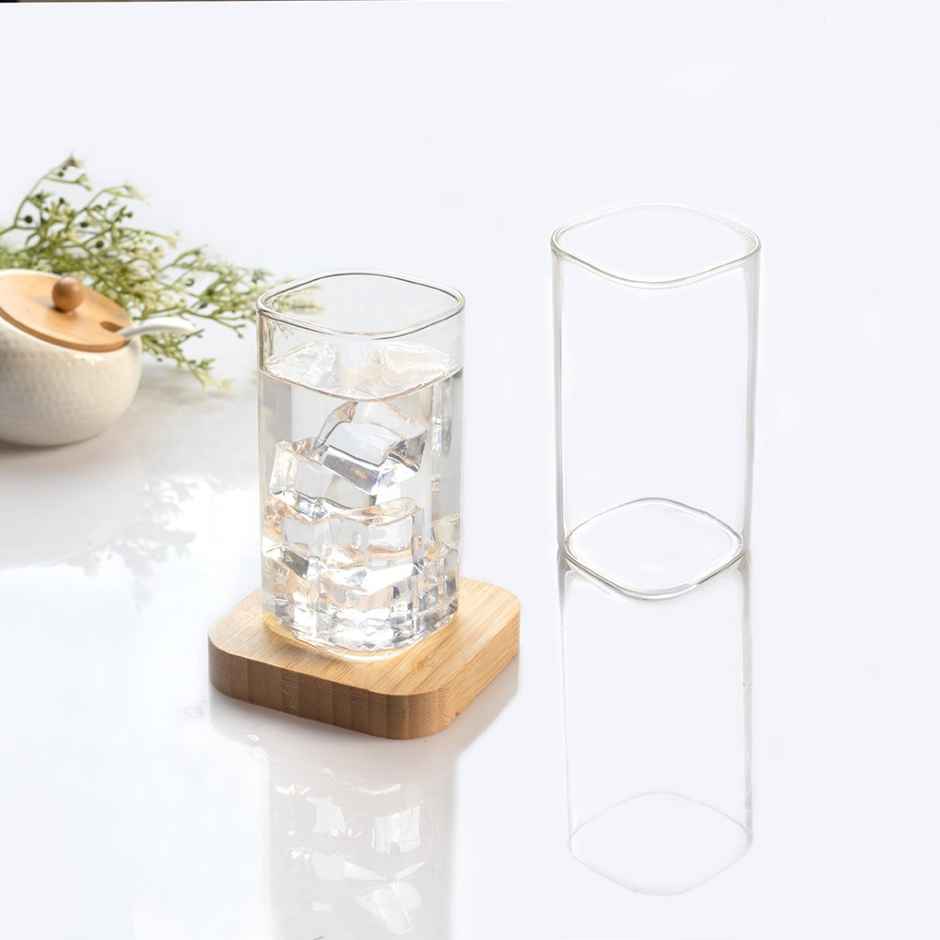 Sanjeev Kapoor Berlin High Borosilicate Square Glass 330 ml - Set Of 6 pcs