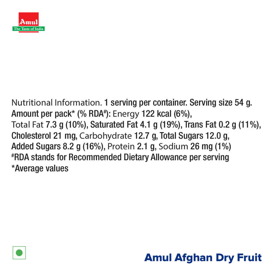 Amul Afghan Dry Fruit Ice Cream Cup