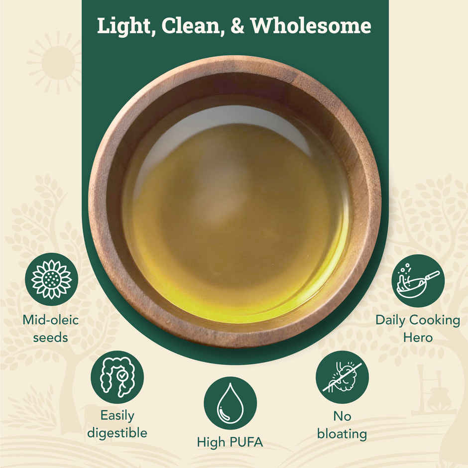 Anveshan Sunflower Wood Cold Pressed Oil Hdpe Can | Healthy Cooking Oil