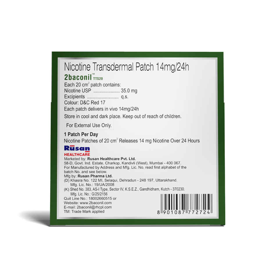 2baconil TTS20 Nicotine Transdermal Patch 14mg/24h Step 2