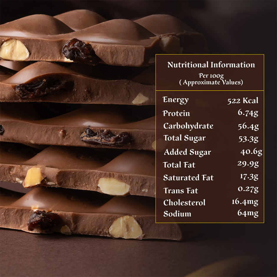 Galaxy Fruit & Nut Milk Chocolate Bar Loaded With Almonds & Raisins