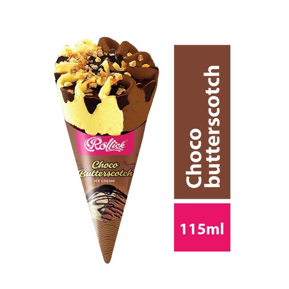 Rollick Choco Butterscotch Cone | Chocolatey & Buttery
