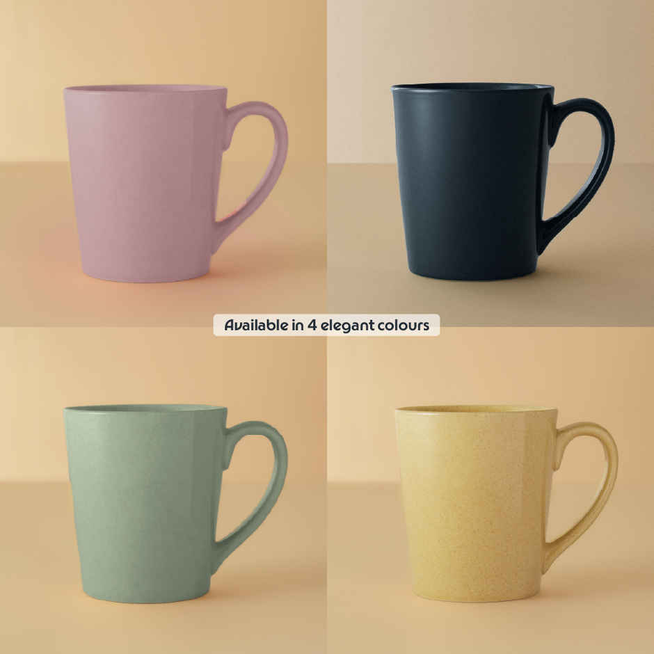 Borosil Porcelia Haven Denim Tea Coffee Porcelain Mug Set Microwave Dishwasher Safe