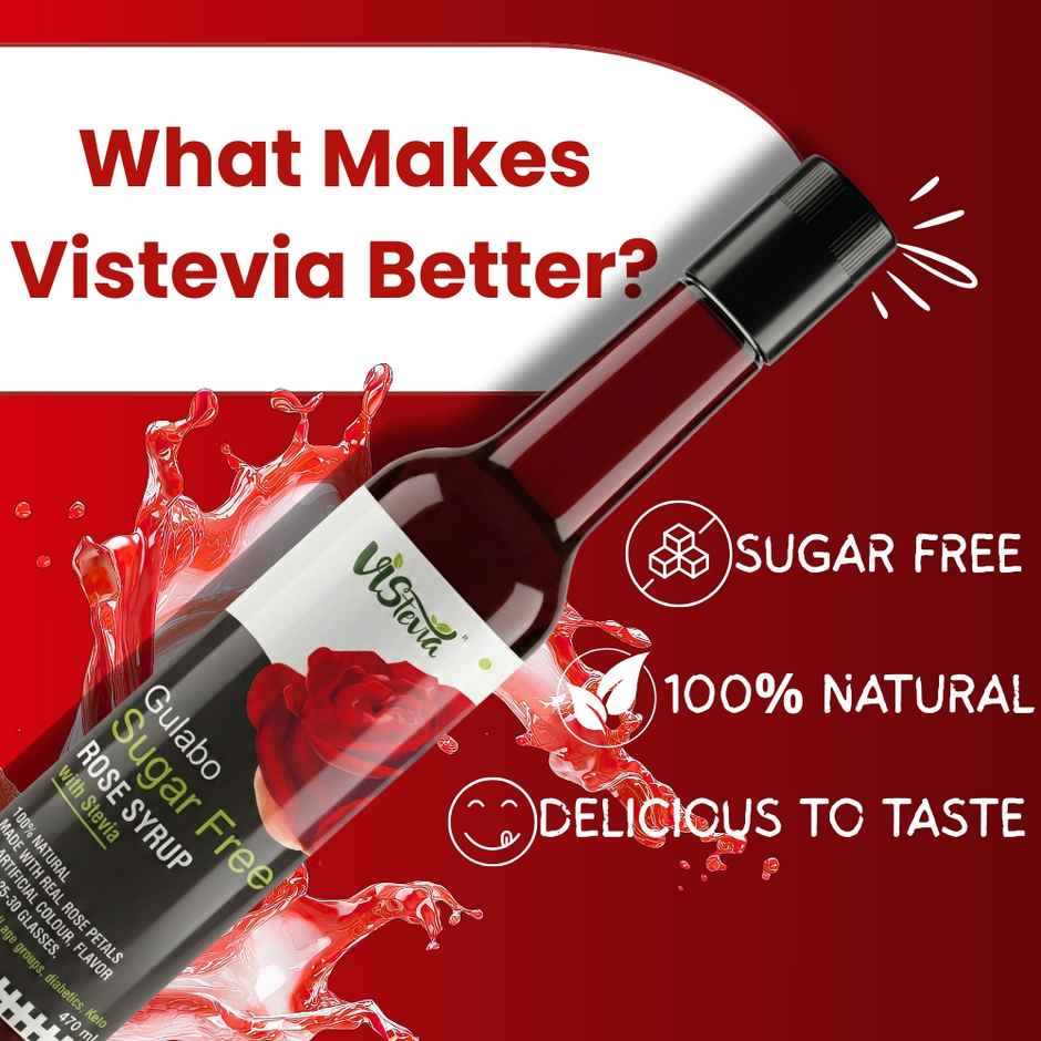 Vistevia Gulabo Sugar Free Rose Syrup