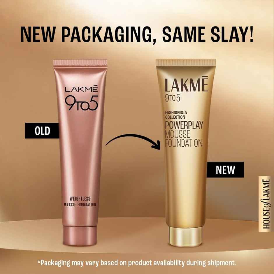 Lakme 9 To 5 Powerplay Mousse Foundation | Rose Ivory
