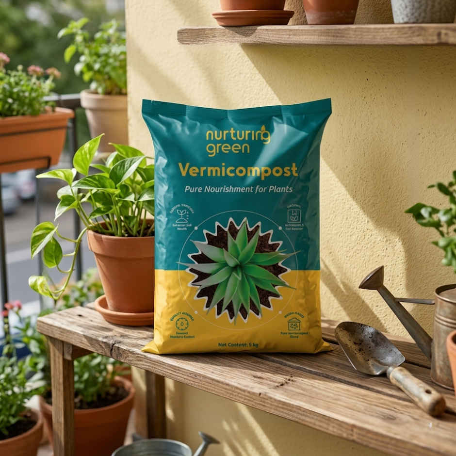 Nurturing Green - Vermicompost | 5kg | Nutrient-Rich Organic Fertilizer | Manure for Plants