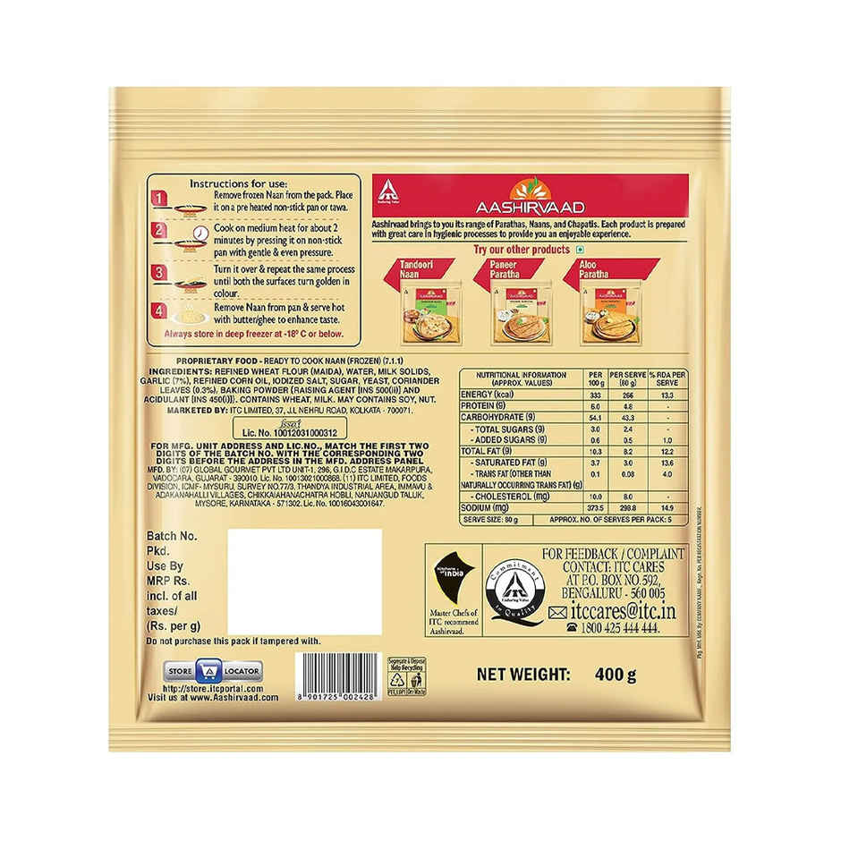 Aashirvaad Ready To Cook Garlic & Coriander Naan