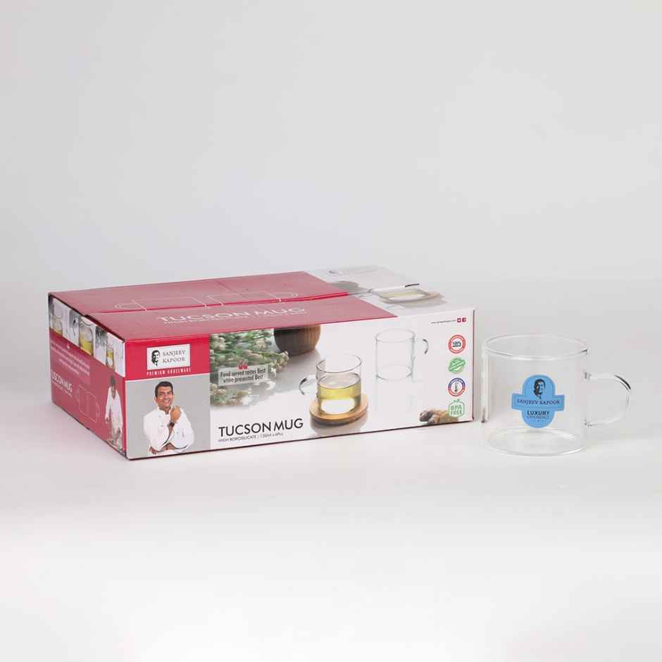 Sanjeev Kapoor Tucson High Borosilicate Mug 130 ml - Set Of 6 pcs