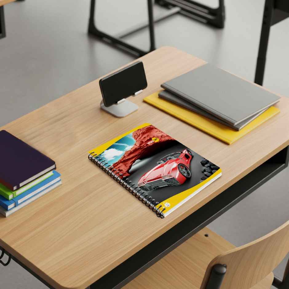 Navneet Youva Spiral A4 Single Line Notebook With Safety Lock | 400 Pages | 21 x 29.7 cm | Assorted