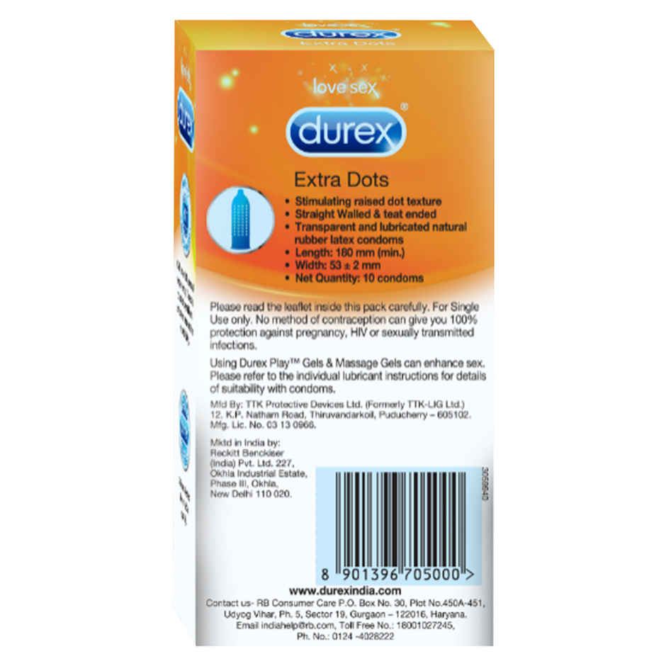 Durex Extra Dots Condom | Dotted Condoms