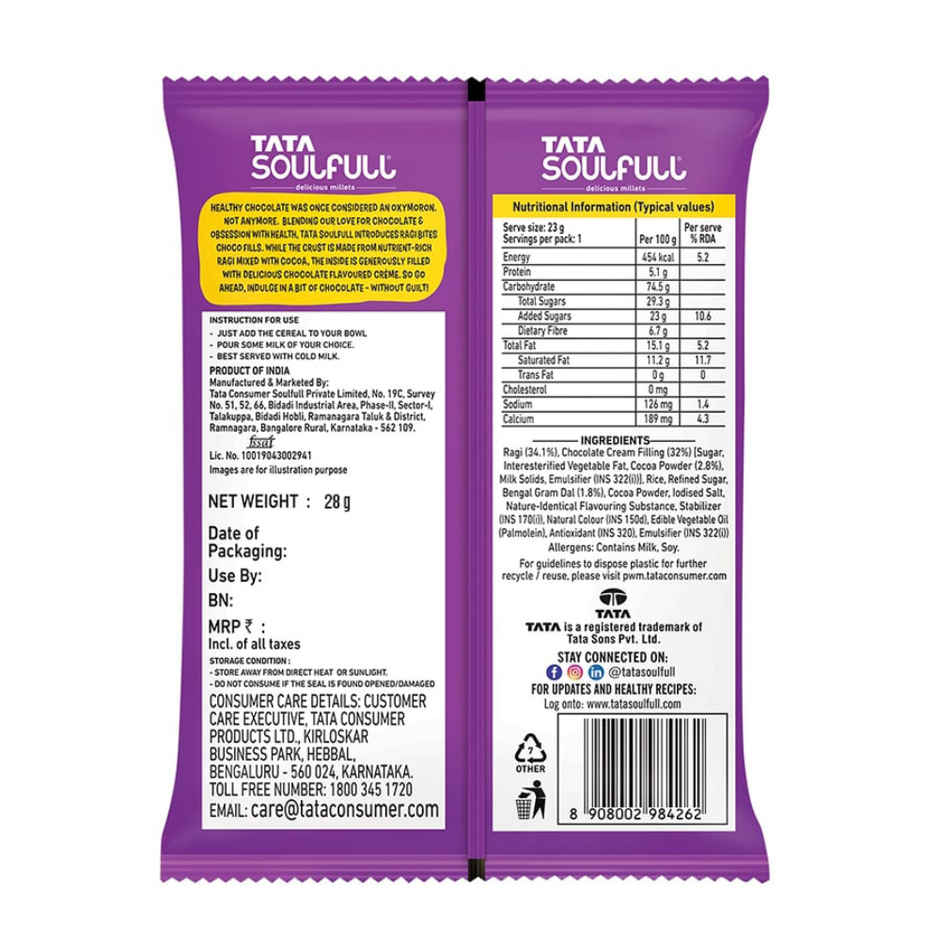 Tata Soulfull Ragi Bites Combo Pack, Choco, Vanilla, Strawberry Fills, Breakfast Cereal