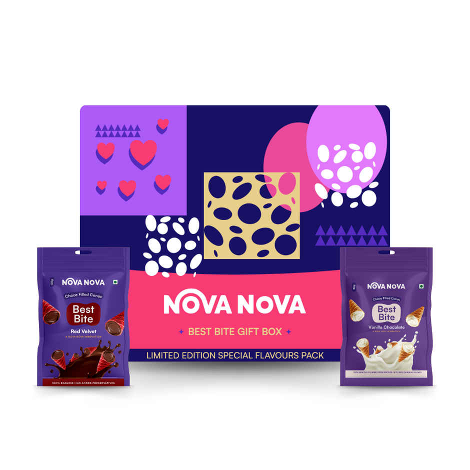 Nova Nova Best Bite Chocolate Filled Mini Cones - Special Flavours Gift Box- Pack Of 2