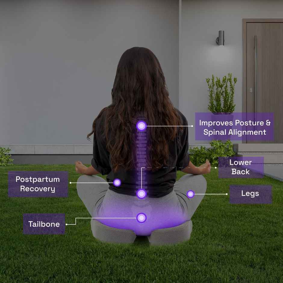 Coccyx Seat Cushion | Ideal for Weights 60kg and Above Cushion for Chair & Car Seat Lower Back Grey