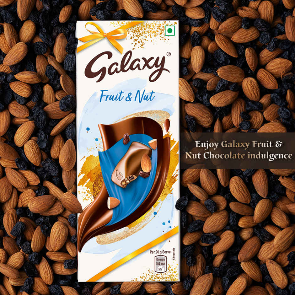 Galaxy Fruit & Nut Milk Chocolate Bar Loaded With Almonds & Raisins