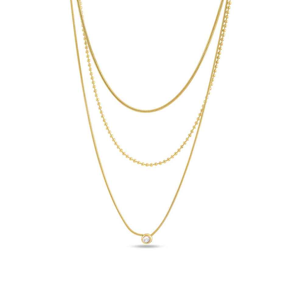 Palmonas Golden Layers With Stone Necklace