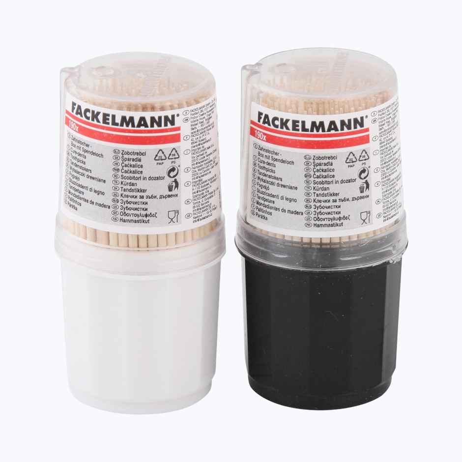 Fackelmann Birch Wooden Toothpicks | 6.5 cm Long | Transparent Cap