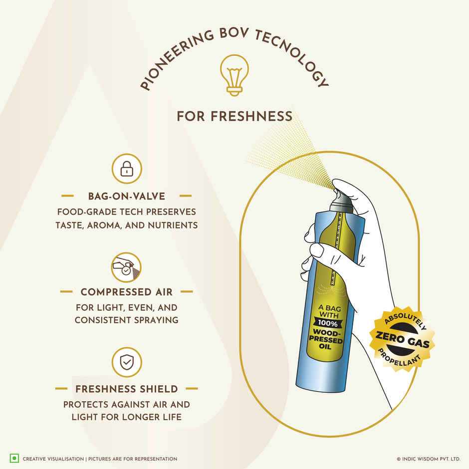 Indic Wisdom Nava Spray | Groundnut Wood Pressed Oil | Spray for cooking