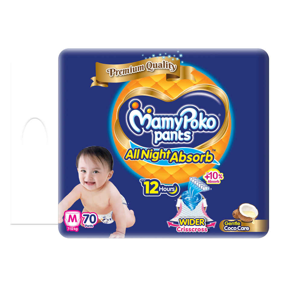 Mamypoko All Night Absorb Pant Style Diaper | M | 70 pcs