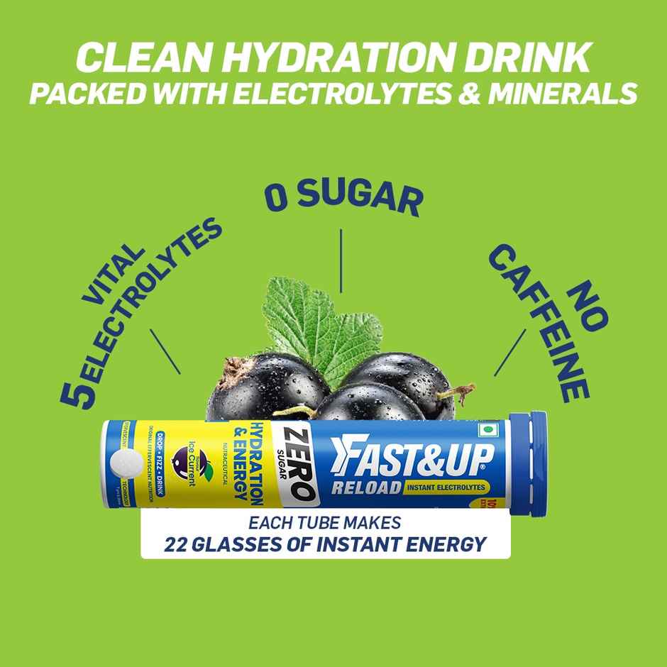 Fast&Up Reload Zero Sugar Energy Drink for Hydration | Ice Current Flavour