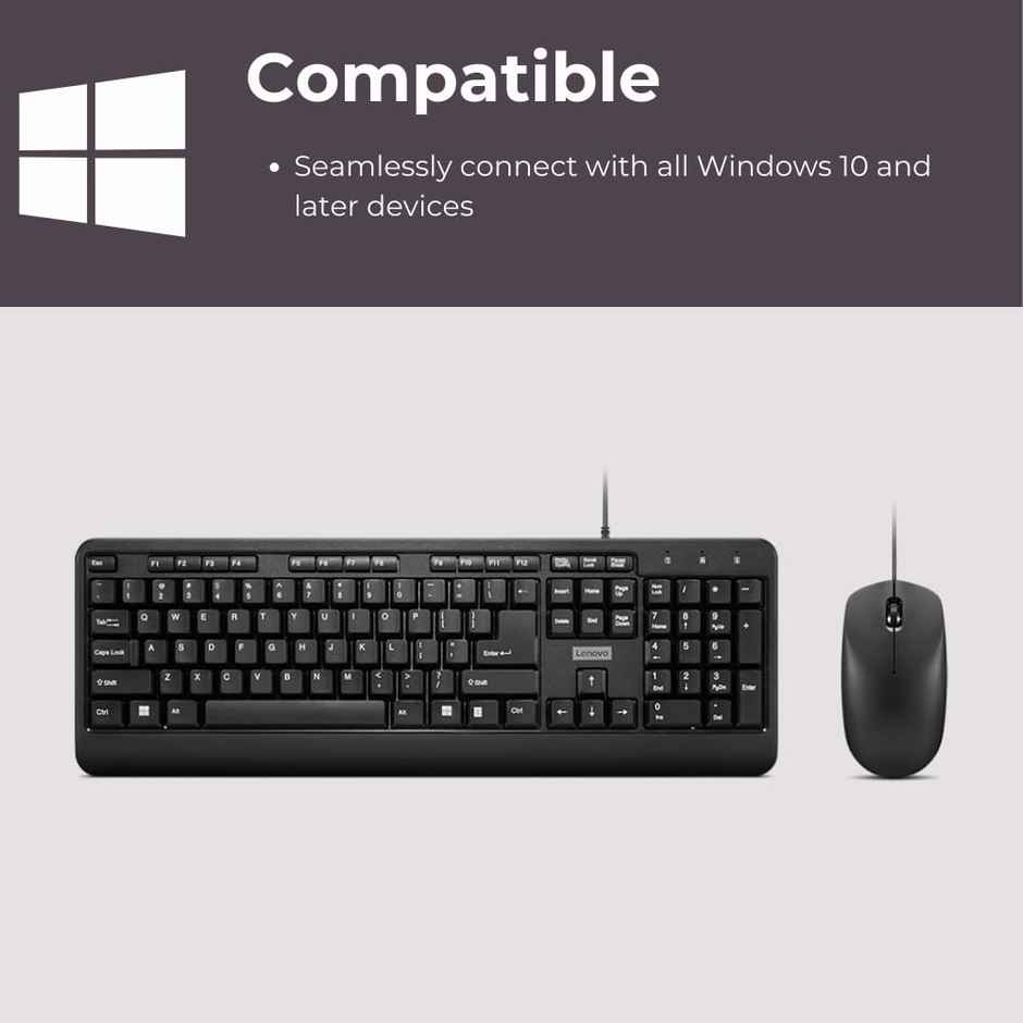 Lenovo 160 Wired Keyboard Mouse Combo