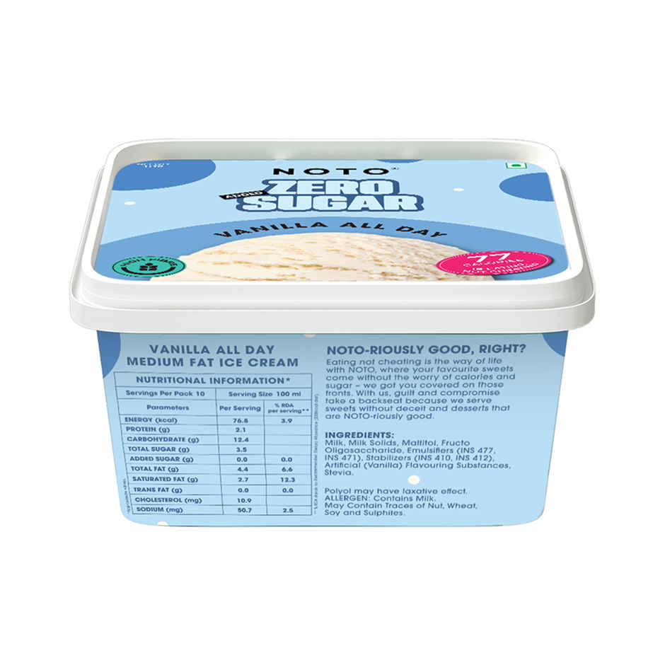 NOTO Vanilla Sugar Free, Guilt Free Tub