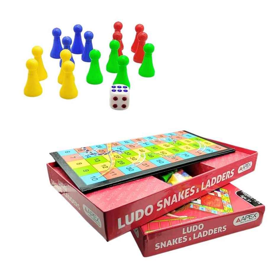 Apex Ludo & Snakes and Ladders Board Game | Family Indoor Game | Age 5+