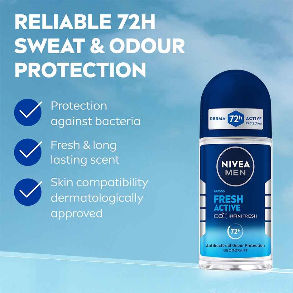 Nivea Fresh Active Underarm Roll On 72h Protection Combo