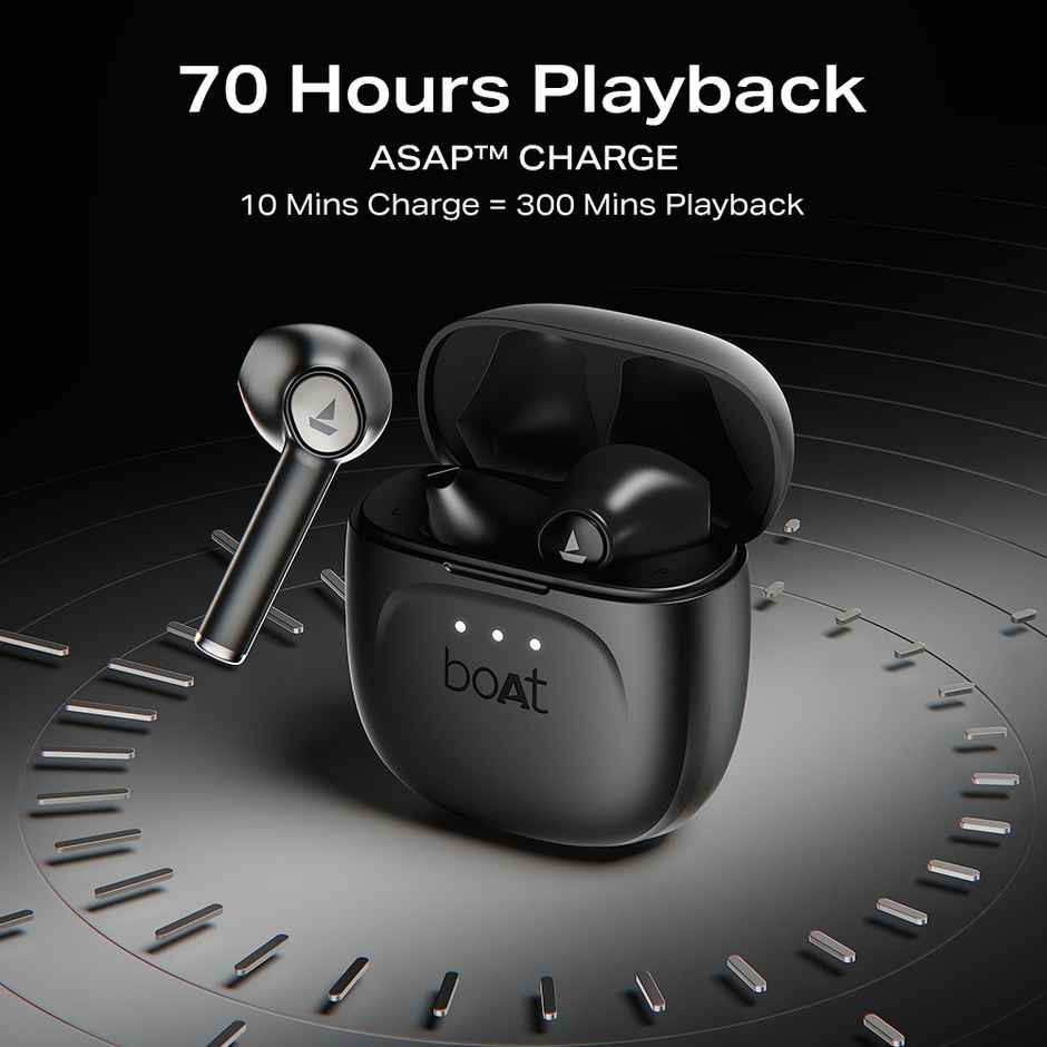 boAt Airdopes 131 Gen 2 TWS, 70H Battery, Beast Mode, 45 ms Low Latency, BT Earbuds | Carbon Black