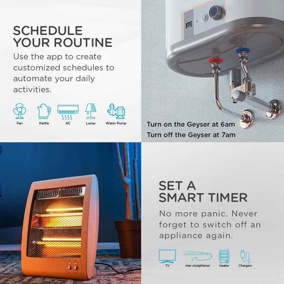 Qubo 16A Wi-Fi + BT Smart Plug |Energy Monitoring & Voice Control from Hero Group