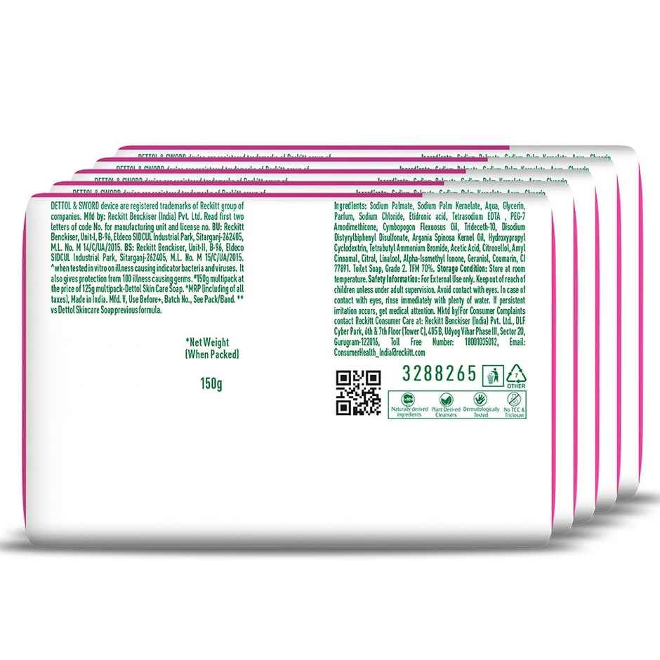 Dettol Skincare Moisturizing Beauty Bathing Soap Bar with Argan Oil For Softer Skin