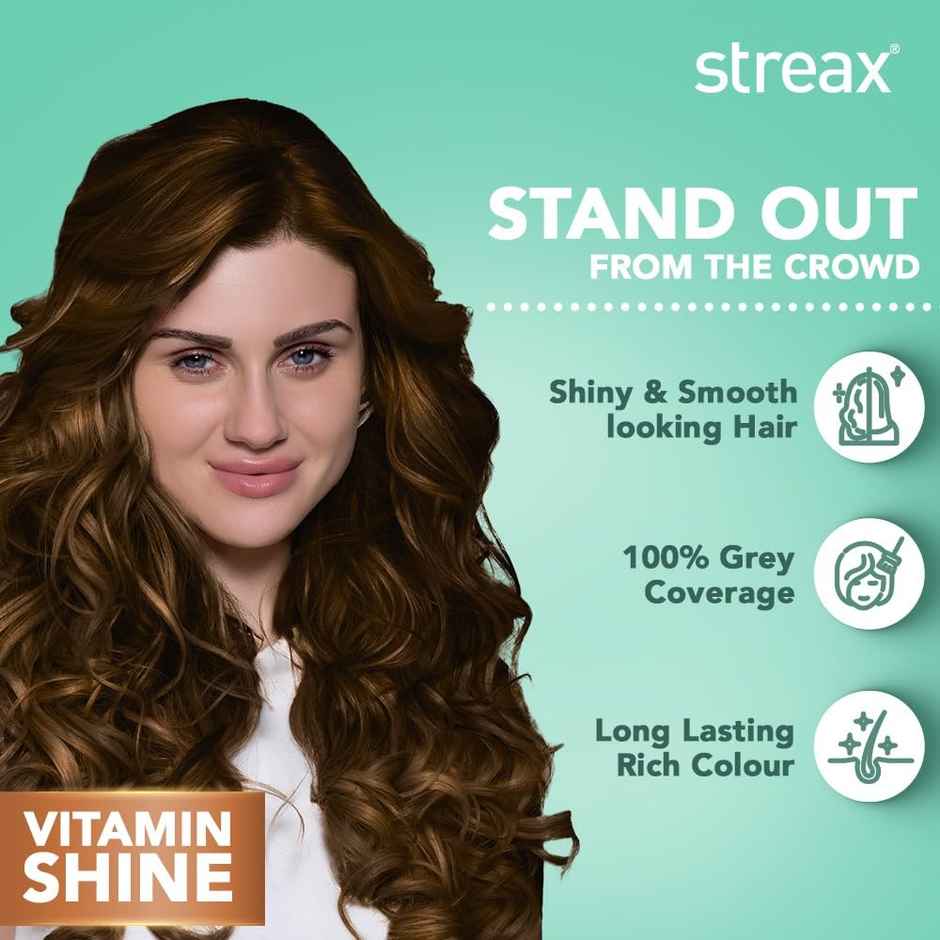 Streax Creme Permanent Hair Colour - 7.3 Golden Blonde Hair Color, 100% Grey coverage, Long Lasting