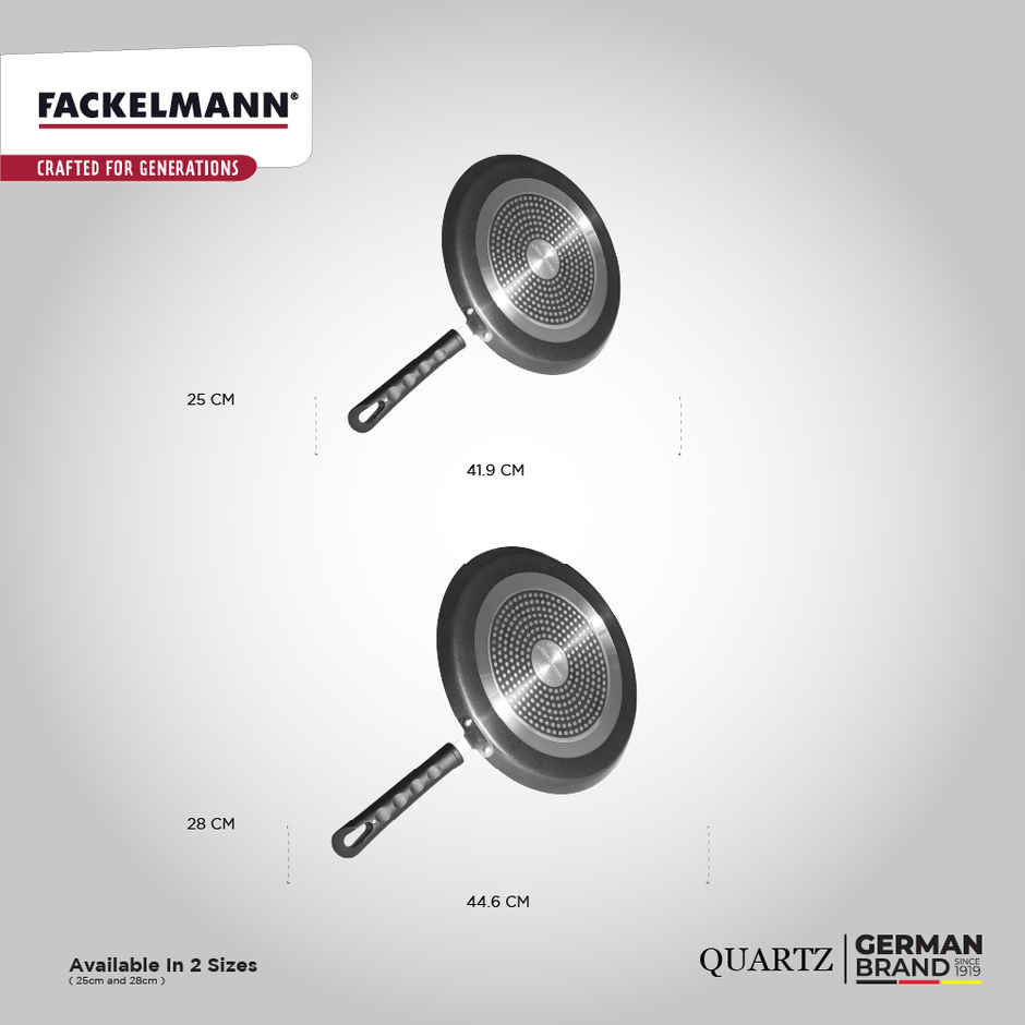 Fackelmann Quartz Nonstick Flat Tawa 25Cm, Induction, German Tech, Paratha, Omelette, Dosa