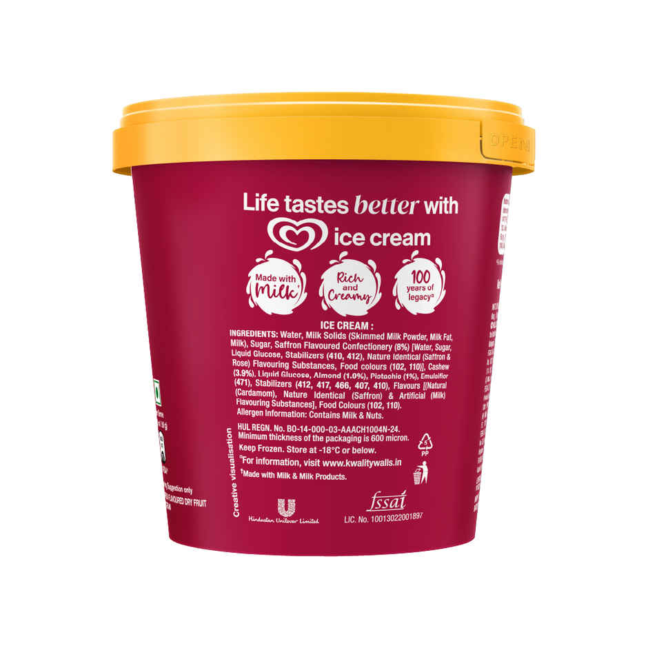 Kwality Wall's Kesar Bhog Ice cream Tub