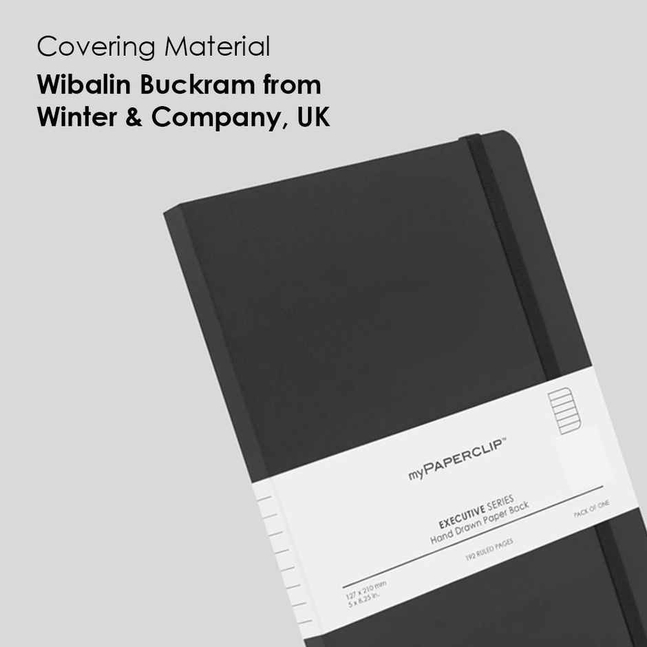 myPAPERCLIP Executive Series Medium Notebook | Smart Size | Black | 192 Pages | Ruled Pages
