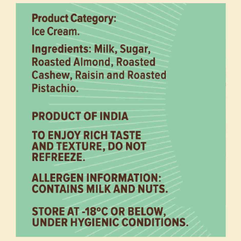 NIC Dry Fruit Overload Ice Cream Cup | Preservative Free | No Artificial Flavors