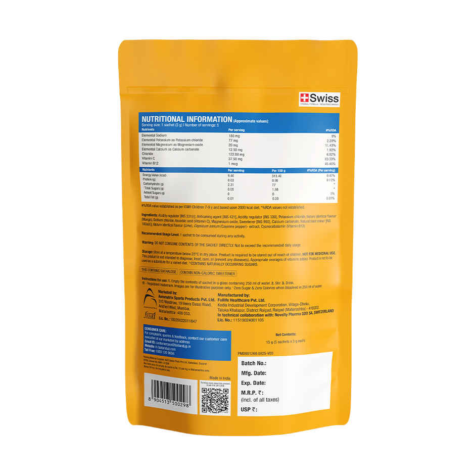 Fast&Up Reload Electrolytes Zero Sugar Stick Pack Mango Samba