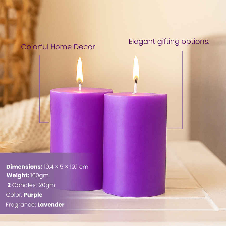 IRIS Lavender Scented Pillar Candle