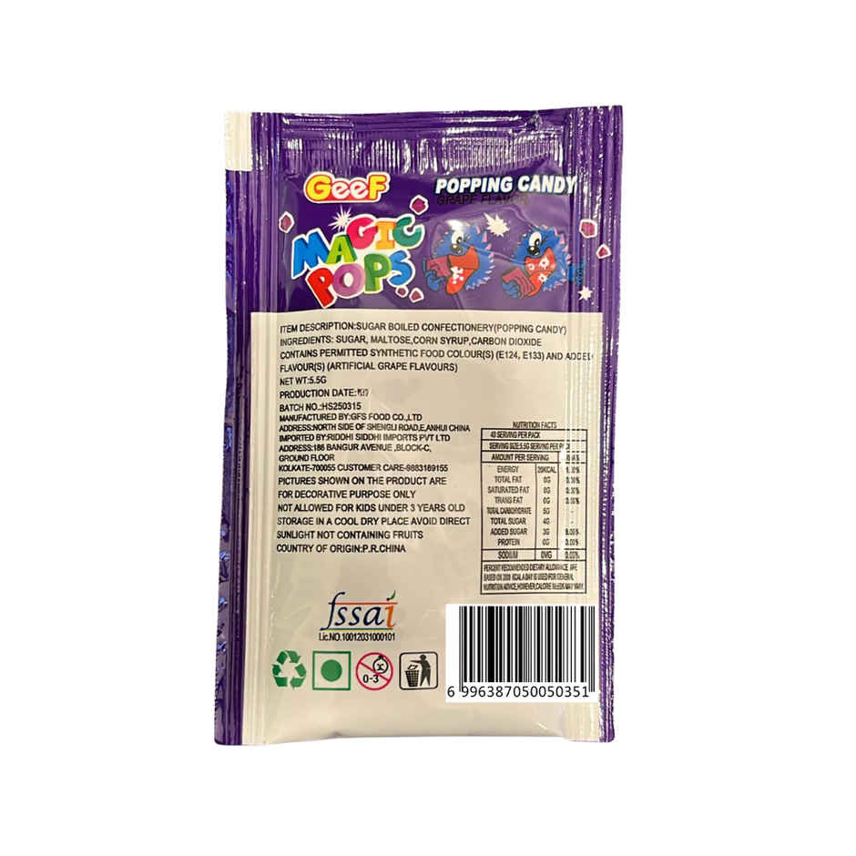 Magic Pops Popping Candy Grape Flavour