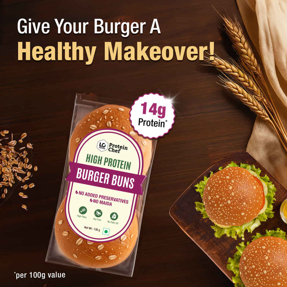 High Protein Burger Bun (No Maida) - Made With Mp Sharbati Wheat