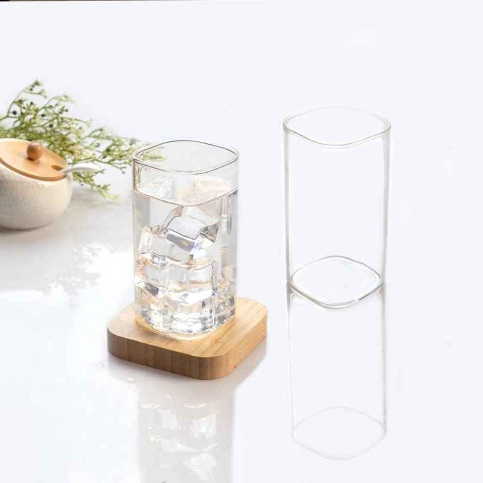 Sanjeev Kapoor Berlin High Borosilicate Square Glass 330 ml - Set Of 6 pcs